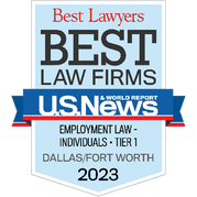 Logo for Tanner & Associates, P.C., Best Law Firms recognition as Tier One in Litigation, Labor & Employment, by U.S. News